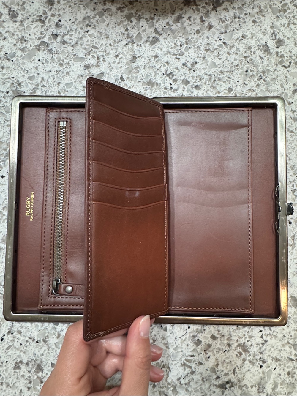 Vintage Rugby Ralph Lauren Leather Frame Clutch Wallet - Picture 12 of 16